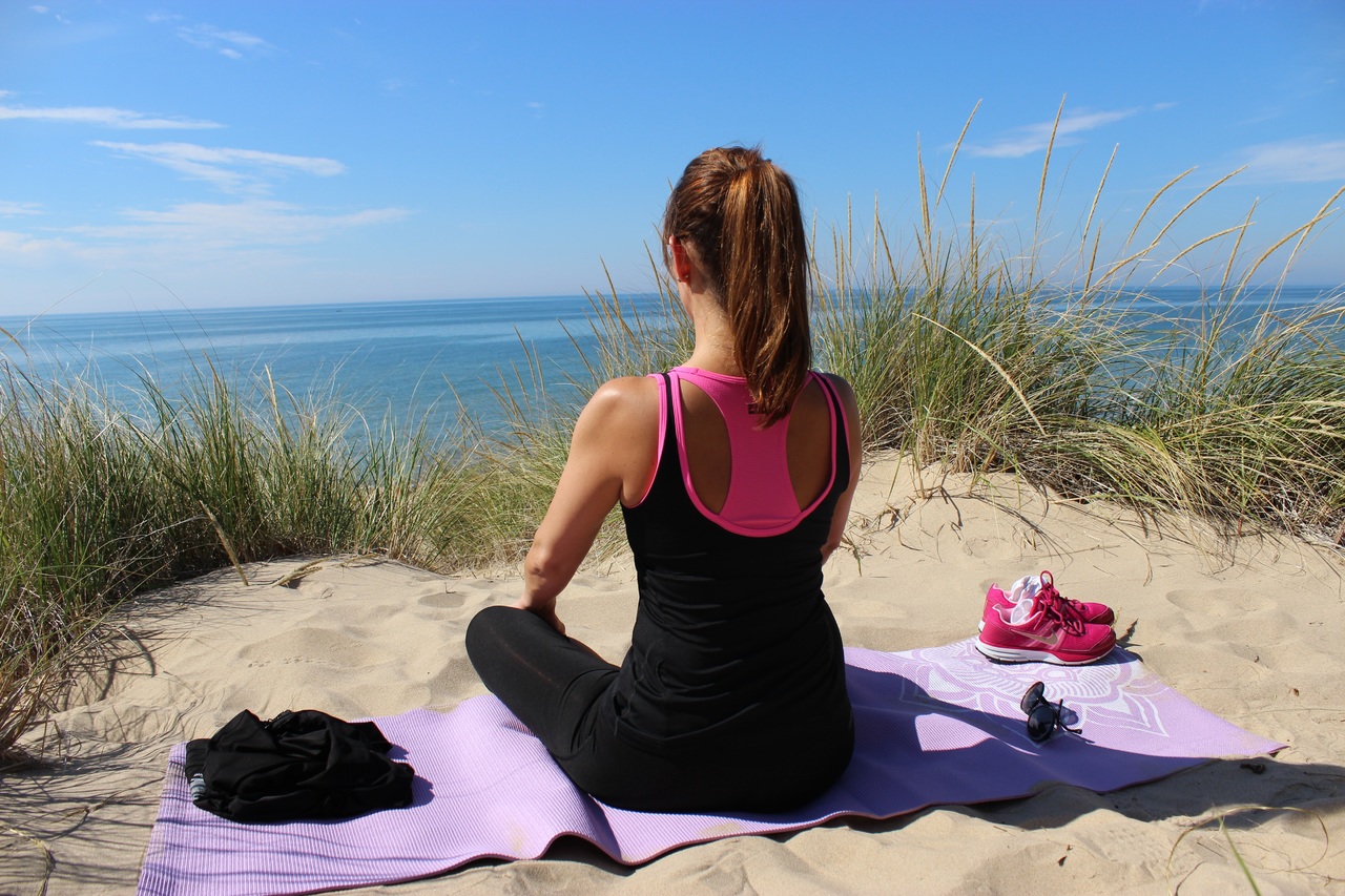 Yoga fitness exercise for healthy body